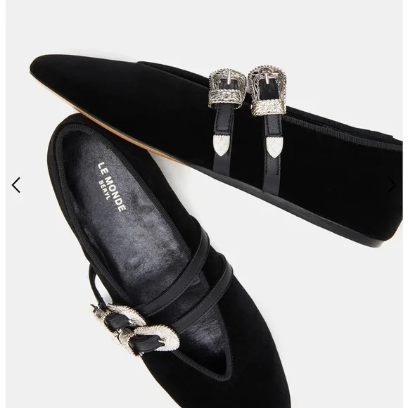 Le Monde Beryl Suede Claudia Flat. - Picture 2 of 6